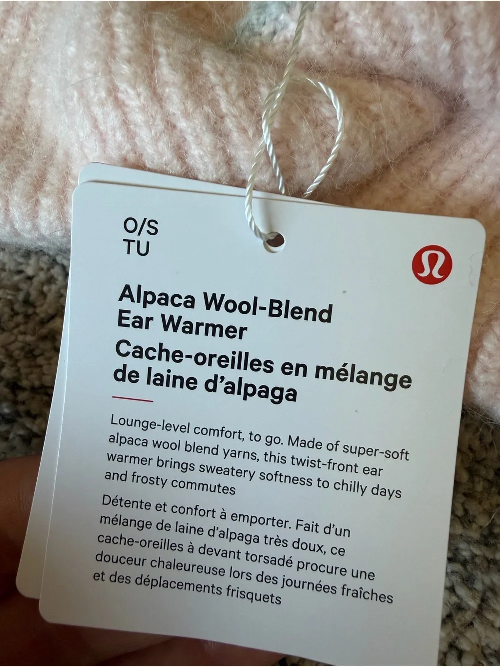 lululemon athletica Light Pink Alpaca Wool-Blend Kids Ear Warmer